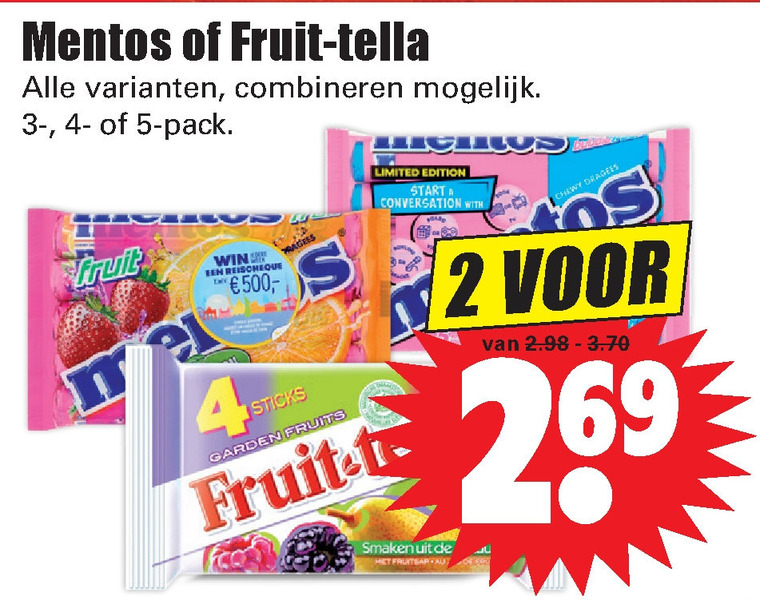 Mentos   snoep folder aanbieding bij  Dirk - details