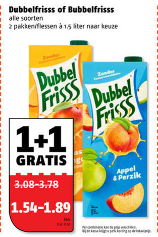 Bubbelfrisss   fruitdrank, frisdrank folder aanbieding bij  Poiesz - details