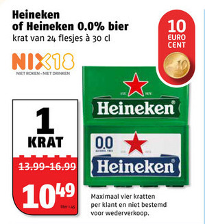 Heineken 0.0   krat bier folder aanbieding bij  Poiesz - details