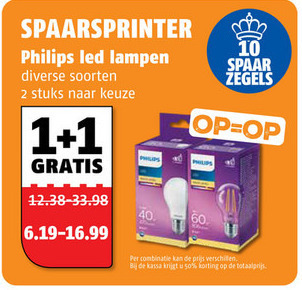 Philips   led lamp folder aanbieding bij  Poiesz - details