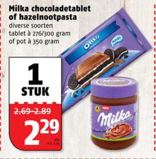 Milka   hazelnootpasta, chocolade folder aanbieding bij  Poiesz - details