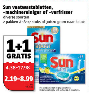 Sun   vaatwasmachinereiniger, vaatwasmiddel folder aanbieding bij  Poiesz - details