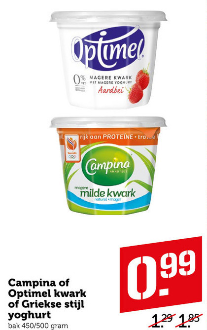 Campina   vruchtenyoghurt, kwark folder aanbieding bij  Coop - details