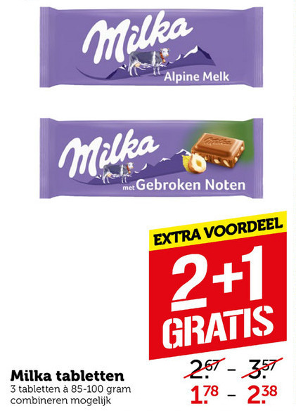 Milka   chocolade folder aanbieding bij  Coop - details