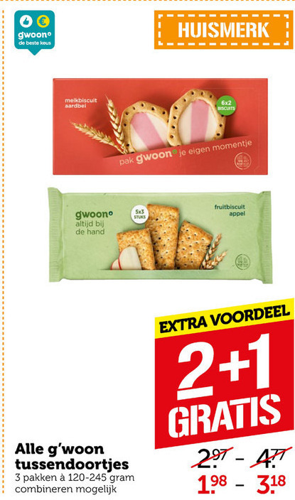 Gwoon   fruitbiscuit, melkbiscuit folder aanbieding bij  Coop - details