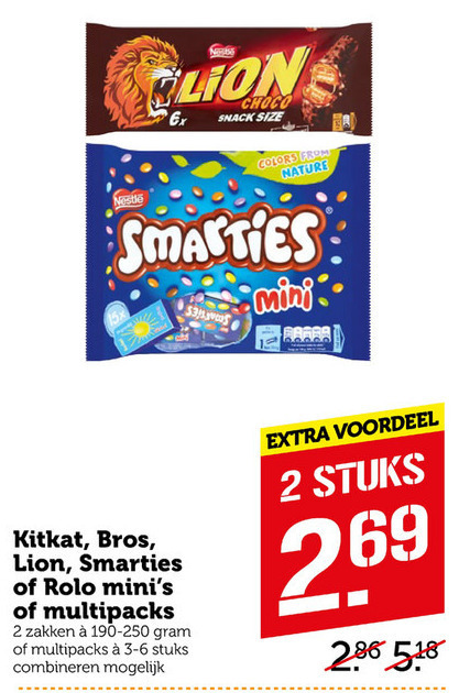 Bros   chocoladereep, mini chocoladerepen folder aanbieding bij  Coop - details