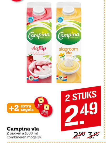 Campina   vla folder aanbieding bij  Coop - details