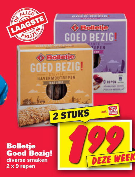 Bolletje   mueslireep folder aanbieding bij  Nettorama - details