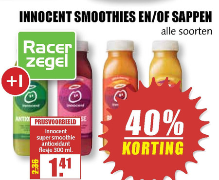 Innocent   fruitsmoothie, vruchtensap folder aanbieding bij  MCD Supermarkt Basis - details