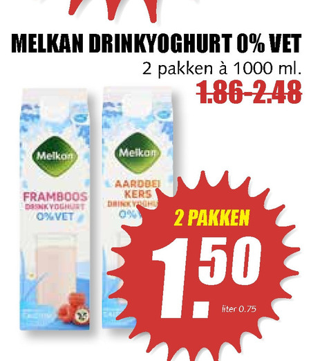 Melkan   drinkyoghurt folder aanbieding bij  MCD Supermarkt Basis - details