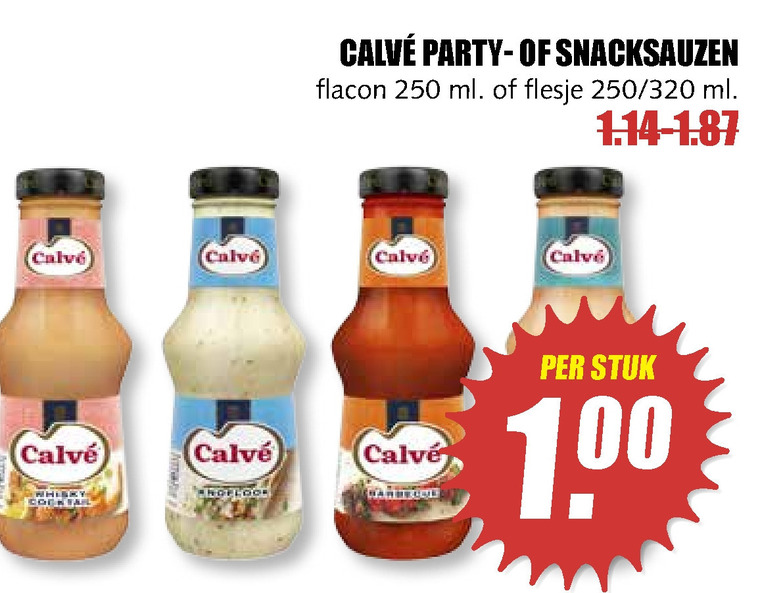 Calve   snacksaus folder aanbieding bij  MCD Supermarkt Basis - details