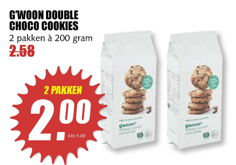 Gwoon   biscuits folder aanbieding bij  MCD Supermarkt Basis - details