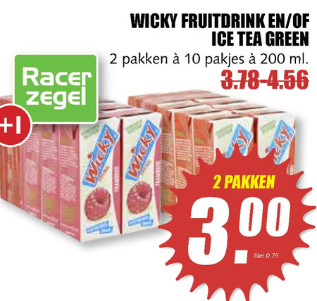 Wicky   fruitdrank, ice tea folder aanbieding bij  MCD Supermarkt Basis - details