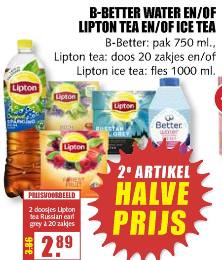 Lipton   ice tea, thee folder aanbieding bij  MCD Supermarkt Basis - details