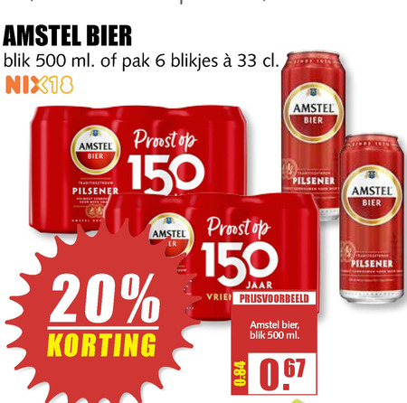 Amstel   blikje bier folder aanbieding bij  MCD Supermarkt Basis - details