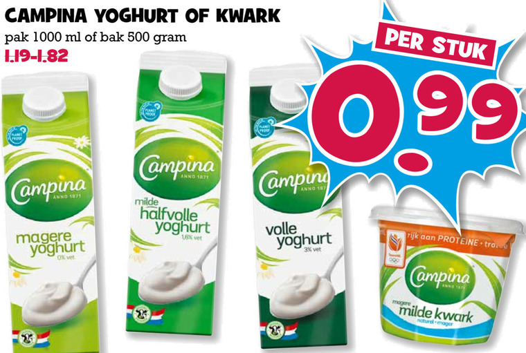 Campina   kwark, yoghurt folder aanbieding bij  Boons Markt - details