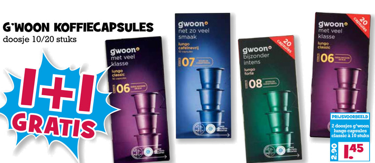 Gwoon   koffiecups folder aanbieding bij  Boons Markt - details