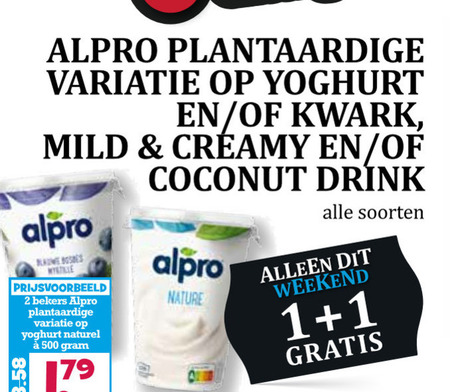 Alpro   soja yoghurt, soja melk folder aanbieding bij  Boons Markt - details