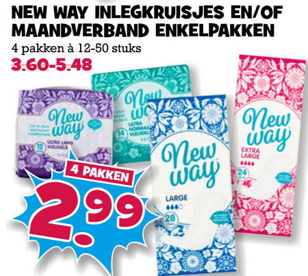 New Way   inlegkruisjes, maandverband folder aanbieding bij  Boons Markt - details