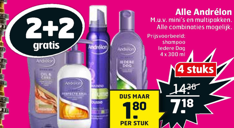 Andrelon   shampoo, douchegel folder aanbieding bij  Trekpleister - details