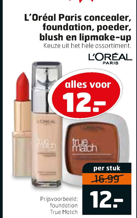 L Oreal   lipstick, gezichtspoeder folder aanbieding bij  Trekpleister - details