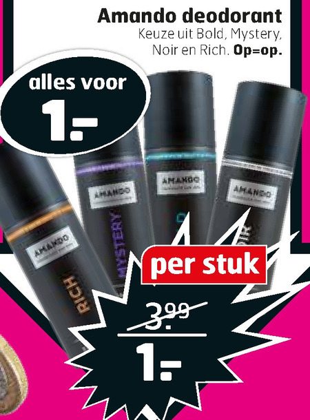 Amando   deodorant folder aanbieding bij  Trekpleister - details