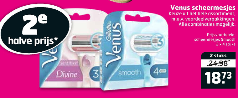 Gillette Venus   dames scheermesje folder aanbieding bij  Trekpleister - details