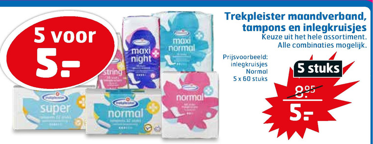 Trekpleister Huismerk   maandverband, tampons folder aanbieding bij  Trekpleister - details