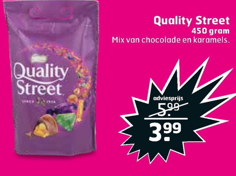 Quality Street   chocolade folder aanbieding bij  Trekpleister - details