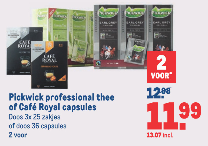 Pickwick   thee, koffiecups folder aanbieding bij  Makro - details