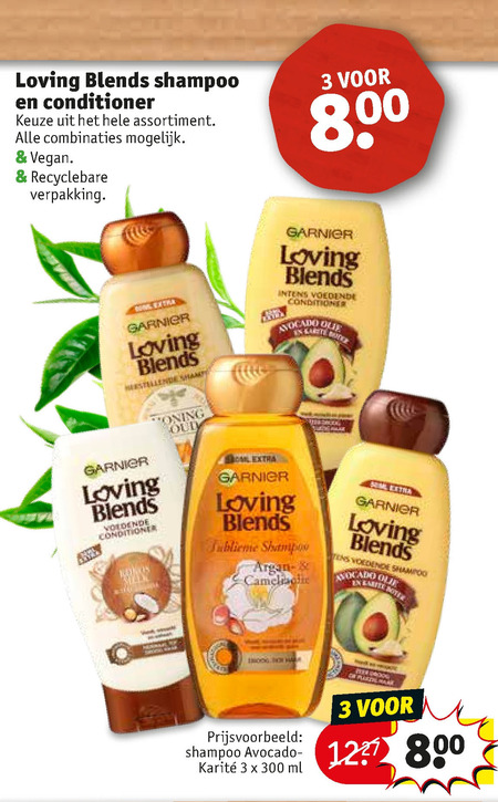 Garnier Loving Blends   shampoo, conditioner folder aanbieding bij  Kruidvat - details