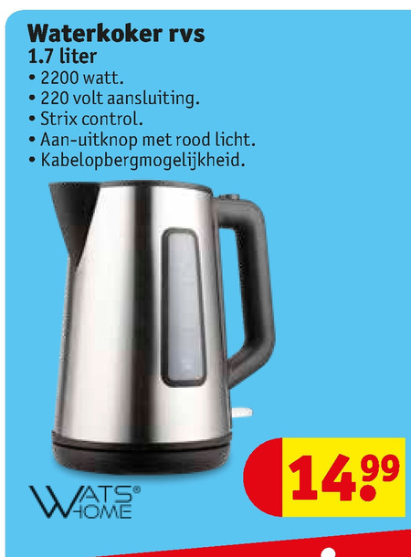 Watshome   waterkoker folder aanbieding bij  Kruidvat - details