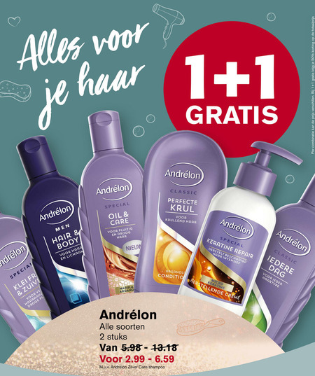 Andrelon   shampoo, cremespoeling folder aanbieding bij  Hoogvliet - details