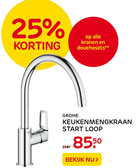 kalmeren ontwikkeling Schotel Grohe keukenkraan folder aanbieding bij Praxis - details