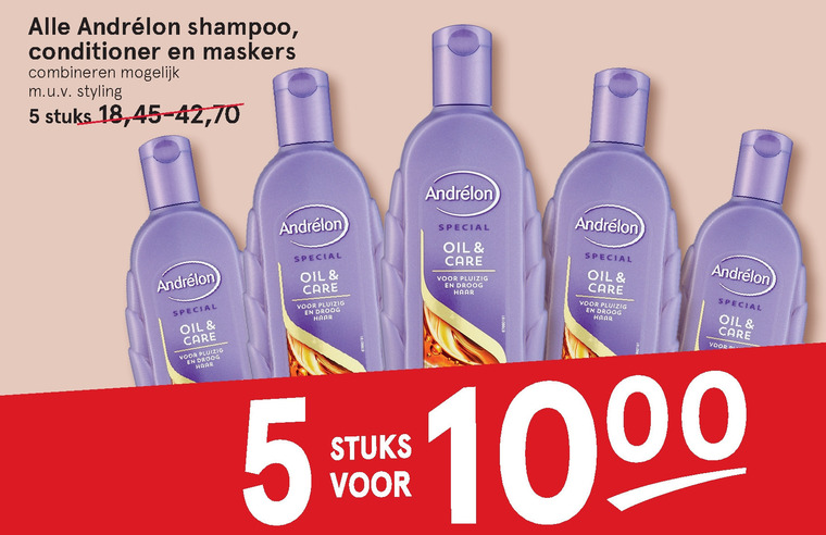 Andrelon   conditioner, haarmasker folder aanbieding bij  Etos - details