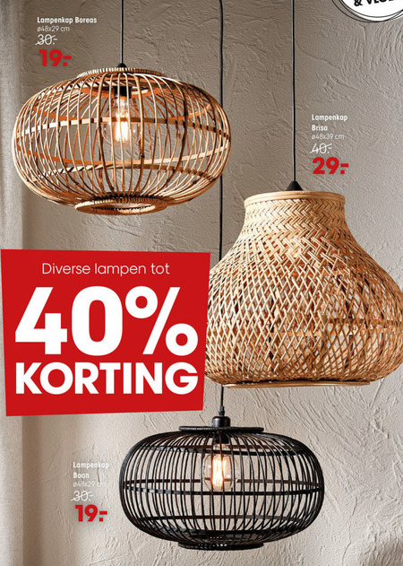 lampenkap, hanglamp folder aanbieding bij -