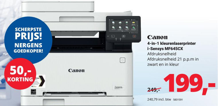 Canon   all-in-one printer, kleurenlaserprinter folder aanbieding bij  Office Centre - details