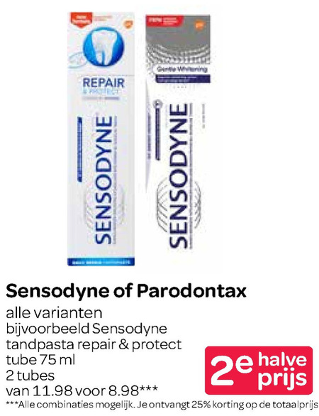 Sensodyne   tandpasta folder aanbieding bij  Spar - details