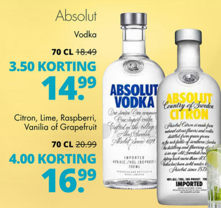 Absolut   wodka folder aanbieding bij  Mitra - details