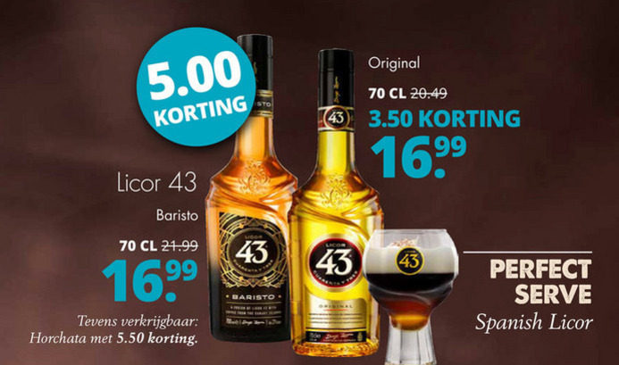 Licor 43   likeur folder aanbieding bij  Mitra - details