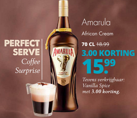 Amarula Cream   likeur folder aanbieding bij  Mitra - details