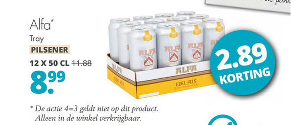 Alfa   blikje bier folder aanbieding bij  Mitra - details