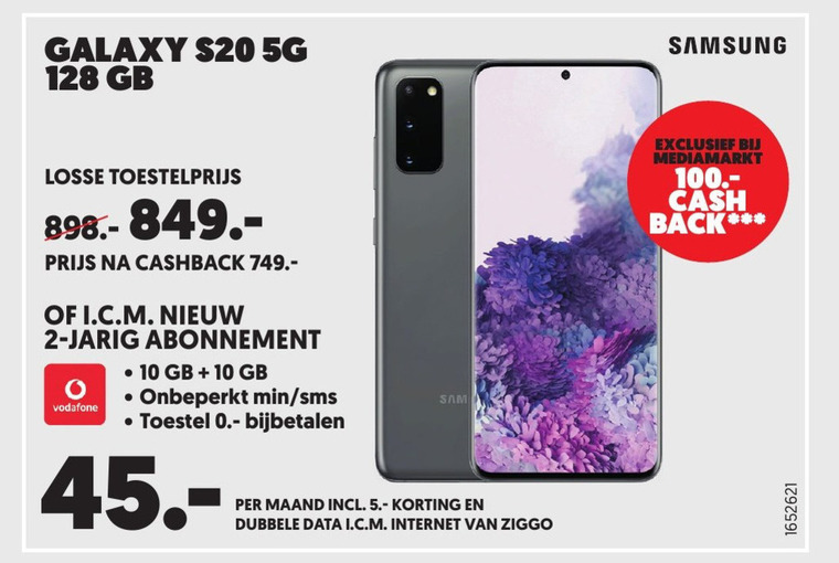 Samsung   simlock vrije mobieltje, mobiel met abonnement folder aanbieding bij  Mediamarkt - details