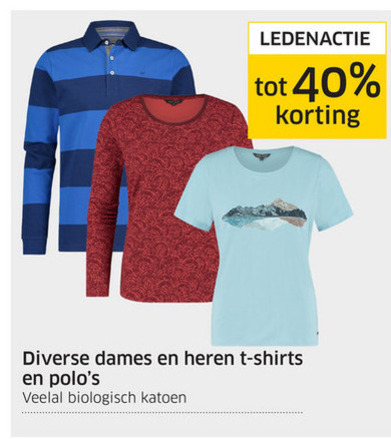 Human Nature   heren t-shirt, damespoloshirt folder aanbieding bij  ANWB - details