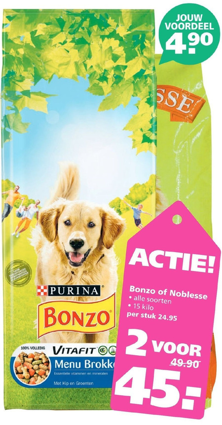 Onderdompeling Dokter vreemd Bonzo hondenvoer folder aanbieding bij Ranzijn Tuin en Dier - details