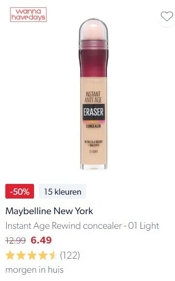 Maybelline   concealer folder aanbieding bij  wehkamp.nl - details