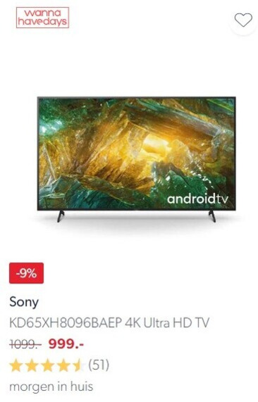 Sony   4k ultrahd televisies folder aanbieding bij  wehkamp.nl - details