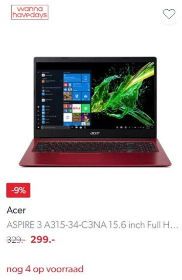 Acer   notebook folder aanbieding bij  wehkamp.nl - details