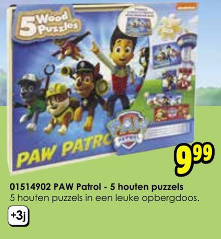 Paw Patrol   houten puzzel folder aanbieding bij  ToyChamp - details