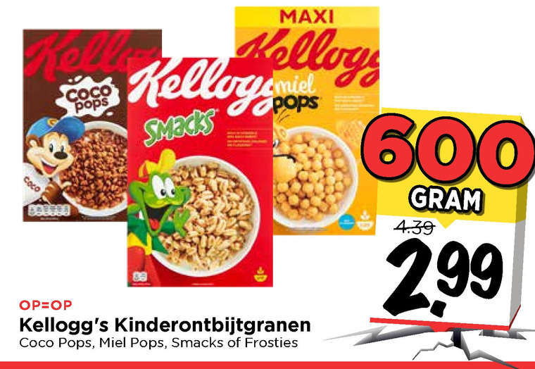 Kellogs   cereals folder aanbieding bij  Vomar - details